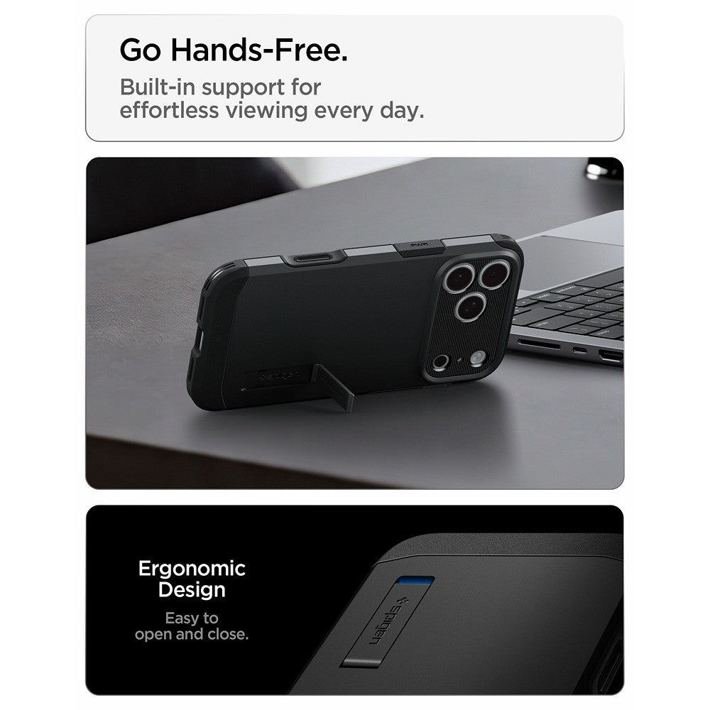Spigen iPhone 17 Pro Max/iPhone 18 Pro Max Kuori Tough Armor T MagFit Musta