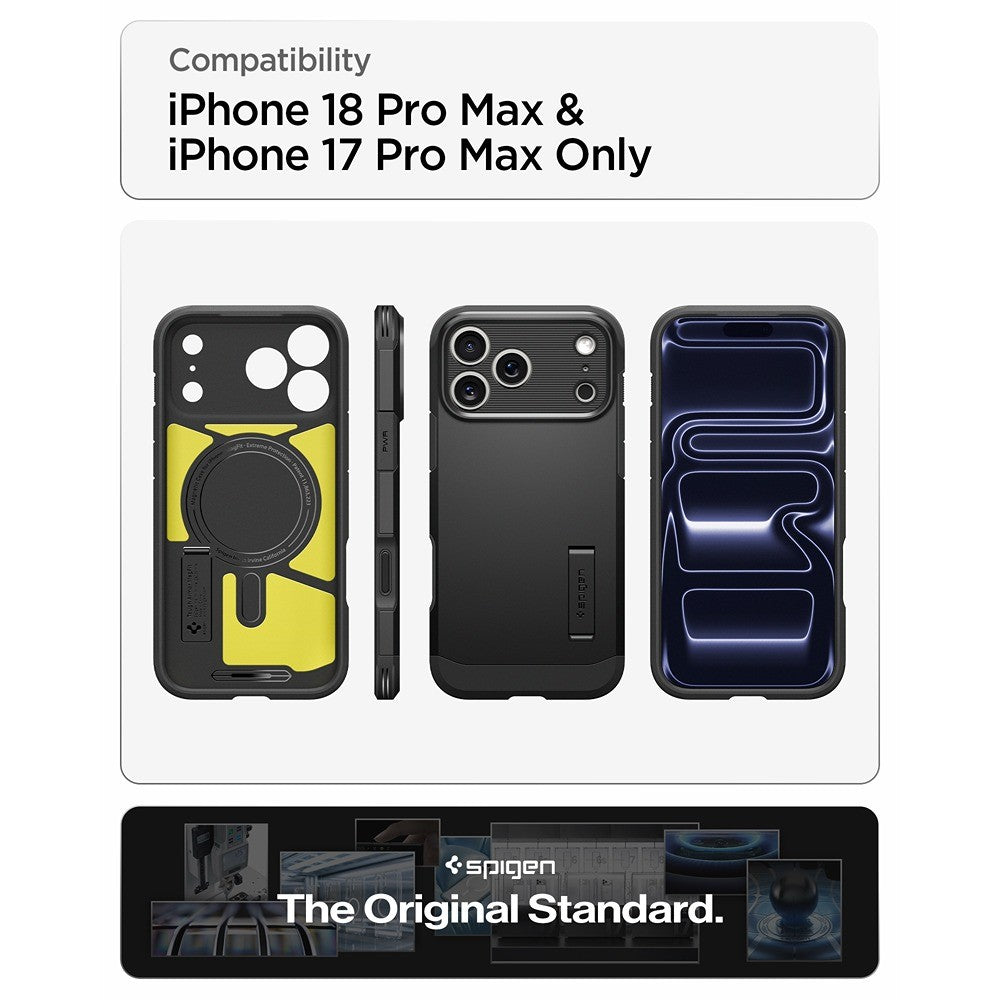 Spigen iPhone 17 Pro Max/iPhone 18 Pro Max Kuori Tough Armor T MagFit Musta