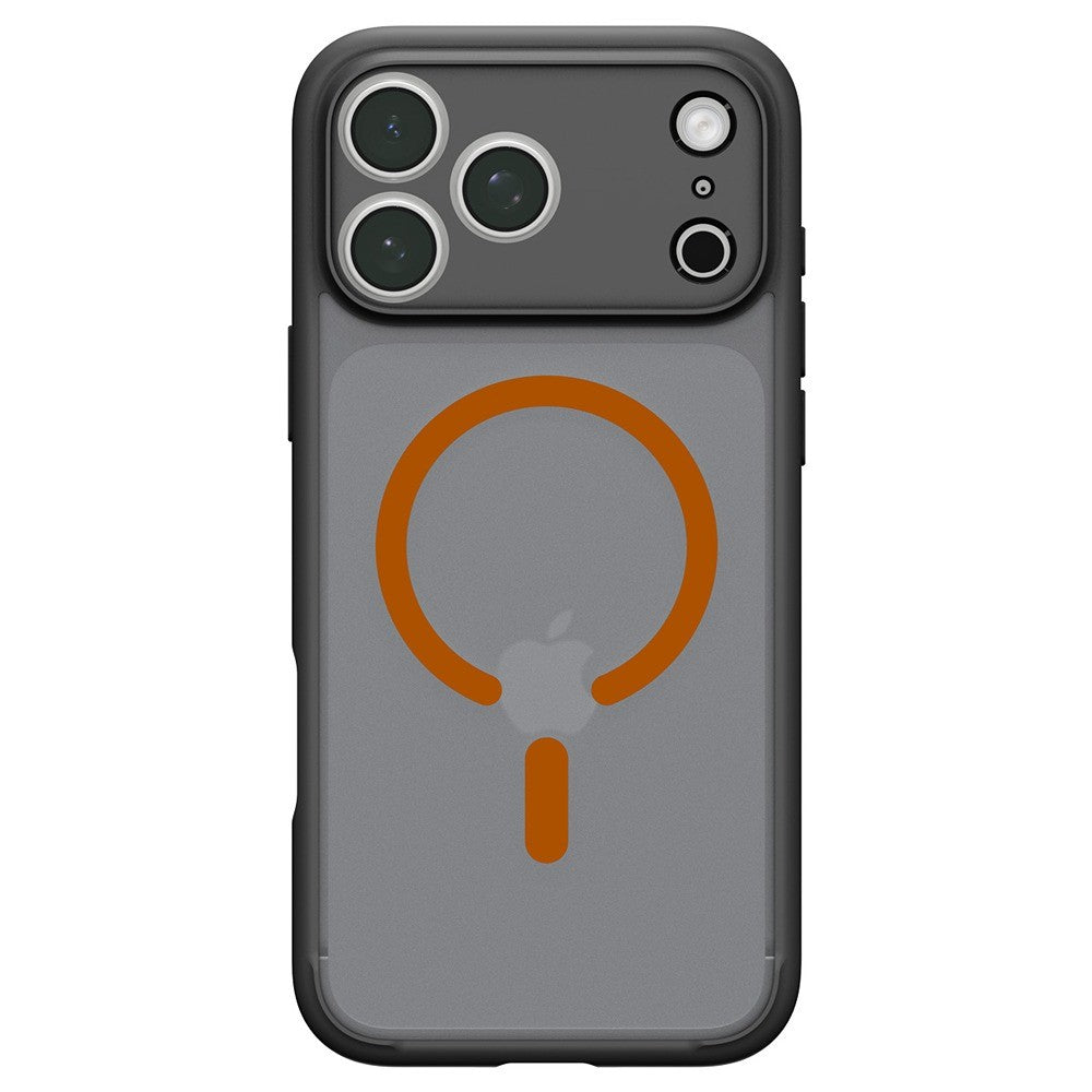 Spigen iPhone 17 Pro Max/iPhone 18 Pro Max Kuori Ultra Hybrid MagFit Frost Black Oranssi