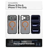 Spigen iPhone 17 Pro Max/iPhone 18 Pro Max Kuori Ultra Hybrid MagFit Frost Black Oranssi