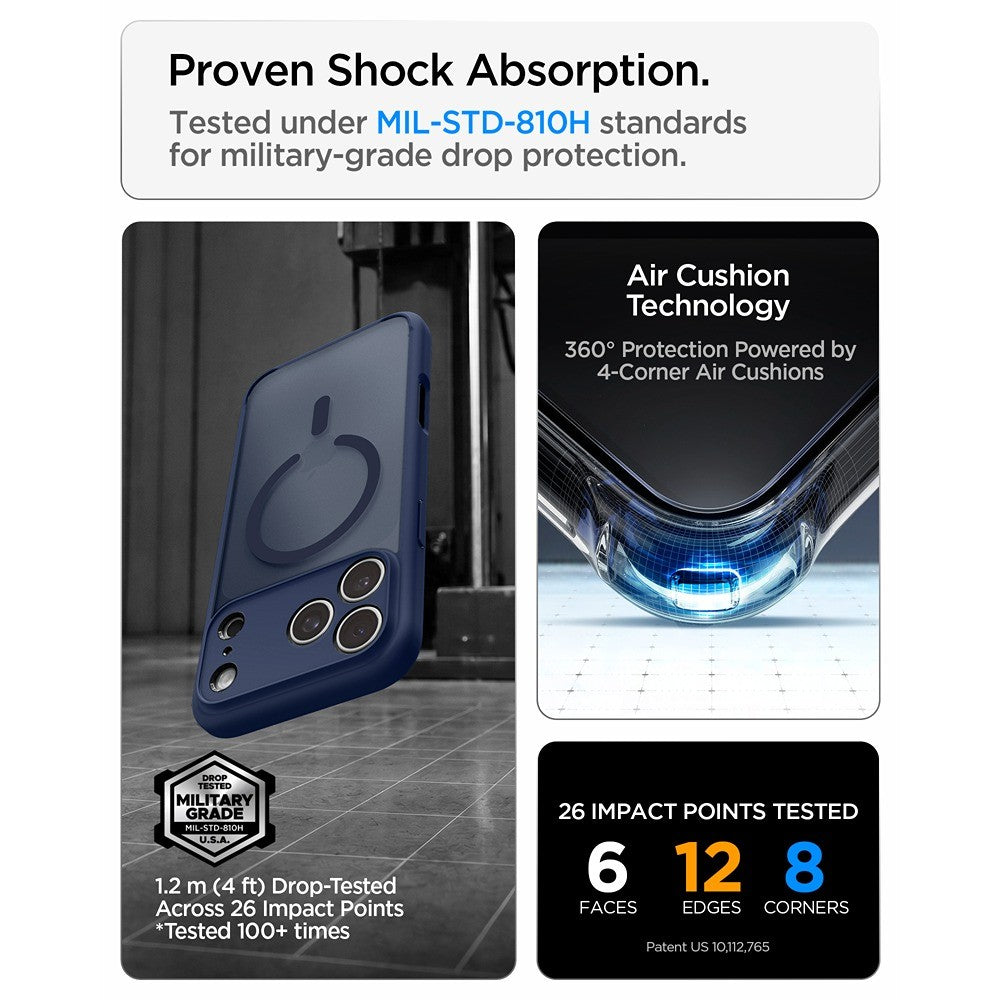Spigen iPhone 17 Pro Max/iPhone 18 Pro Max Kuori Ultra Hybrid MagFit Frost Deep Blue