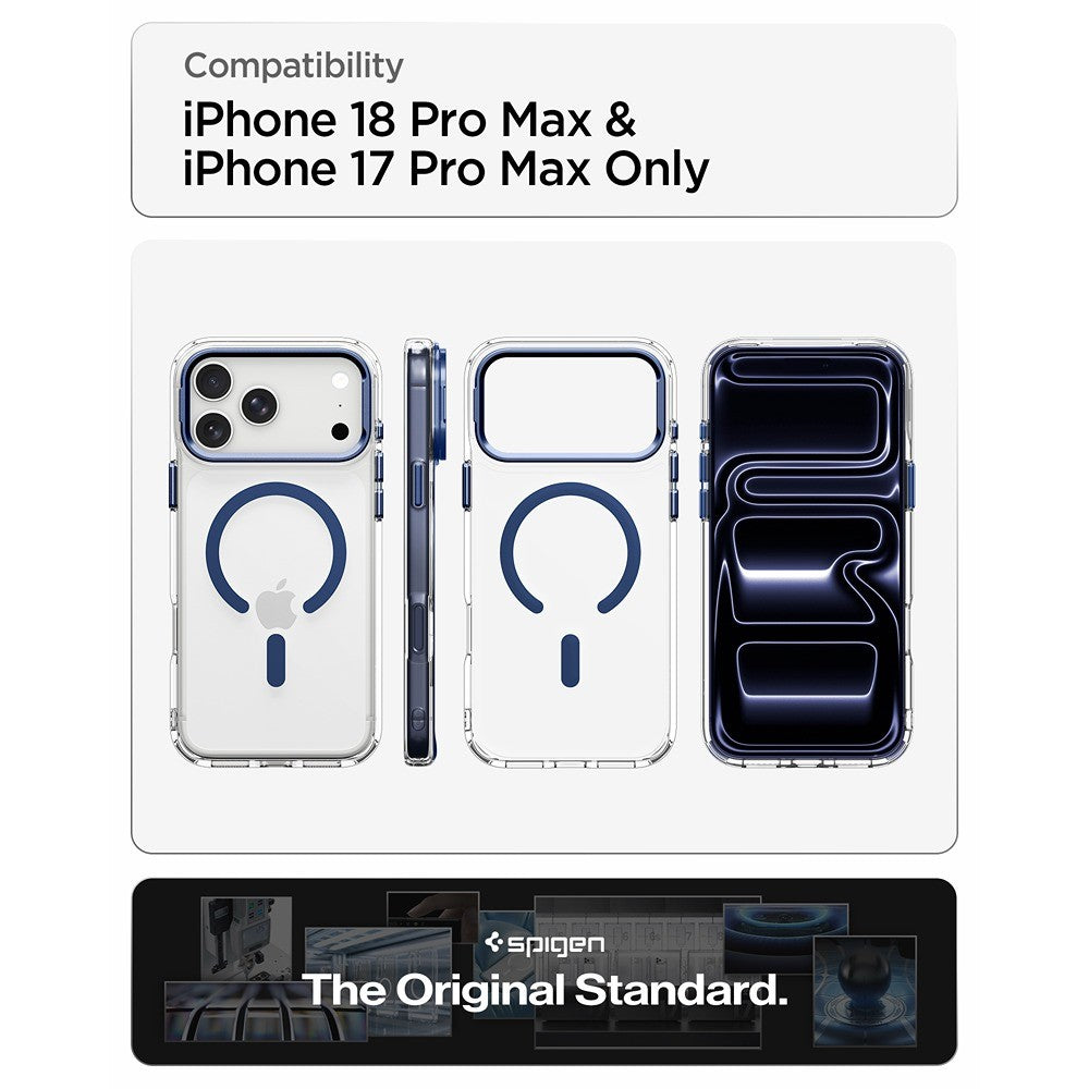Spigen iPhone 17 Pro Max/iPhone 18 Pro Max Kuori Ultra Hybrid Optik S MagFit Clear Deep Blue