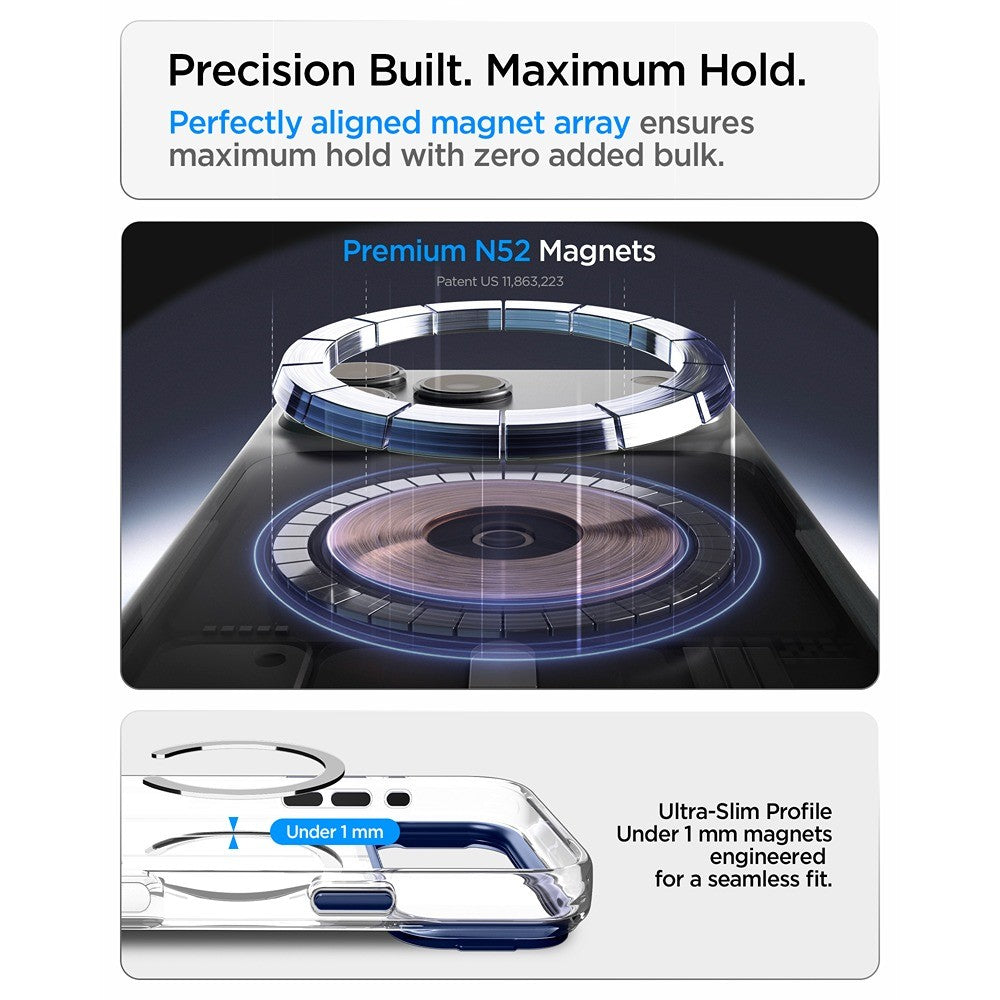 Spigen iPhone 17 Pro Max/iPhone 18 Pro Max Kuori Ultra Hybrid Optik S MagFit Clear Deep Blue