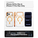 Spigen iPhone 17 Pro Max/iPhone 18 Pro Max Kuori Ultra Hybrid Optik S MagFit Clear Oranssi