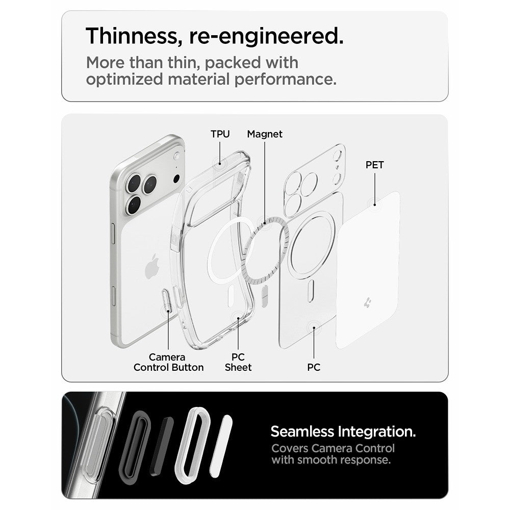 Spigen iPhone 17 Pro Max/iPhone 18 Pro Max Kuori Ultra Hybrid T MagFit Glossy White