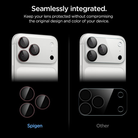 Spigen iPhone 18 Pro/18 Pro Max Kameran linssinsuojus Glas.tR EZ Fit Optik Pro 2-pack Tumma kirsikka