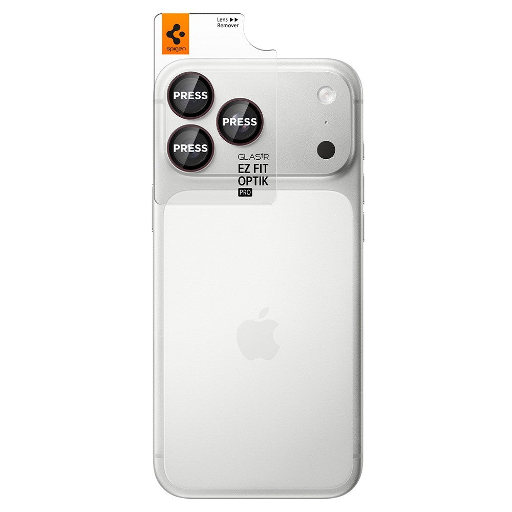 Spigen iPhone 18 Pro/18 Pro Max Kameran linssinsuojus Glas.tR EZ Fit Optik Pro 2-pack Tumma kirsikka