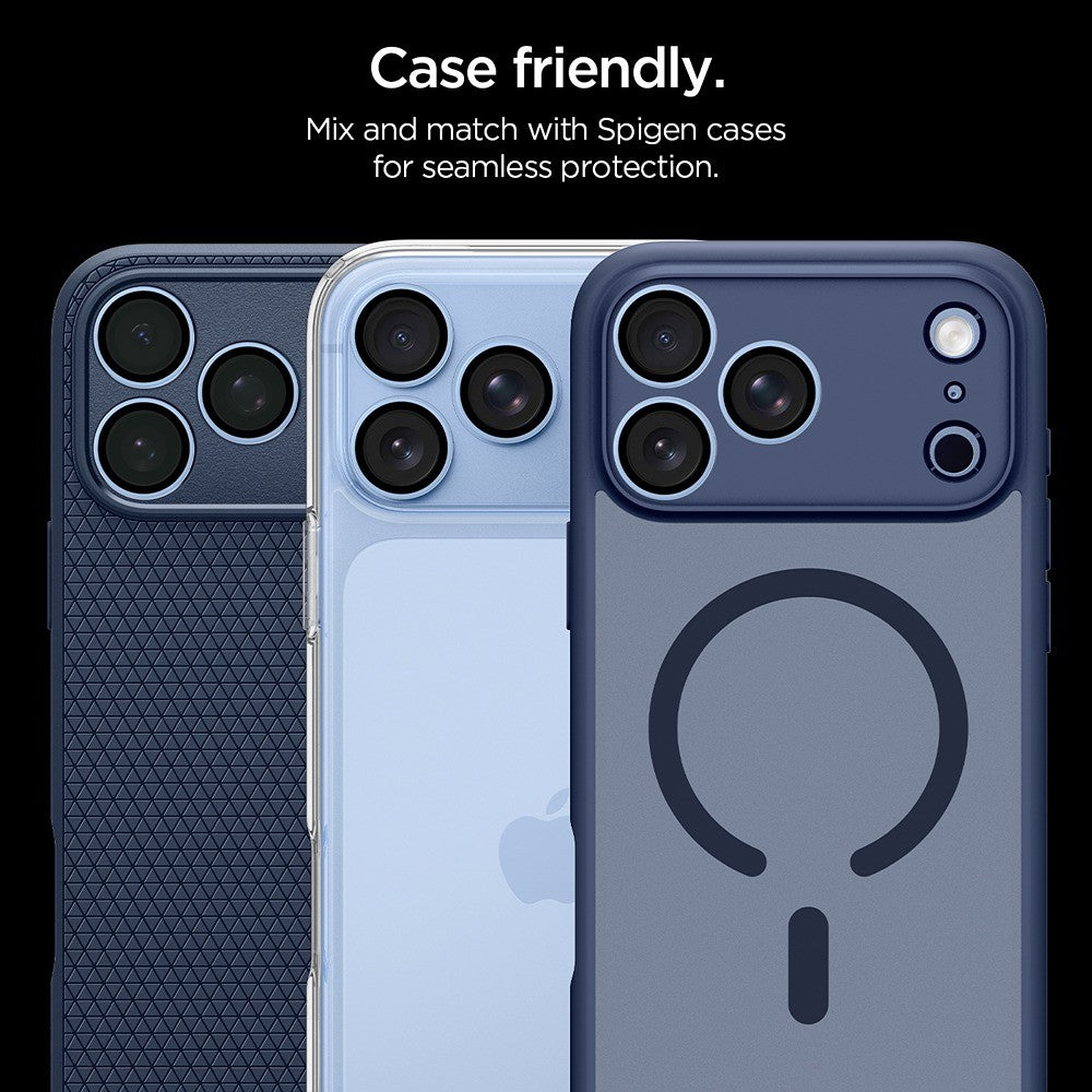 Spigen iPhone 18 Pro/18 Pro Max Kameran linssinsuojus Glas.tR EZ Fit Optik Pro 2-pack Vaaleansininen