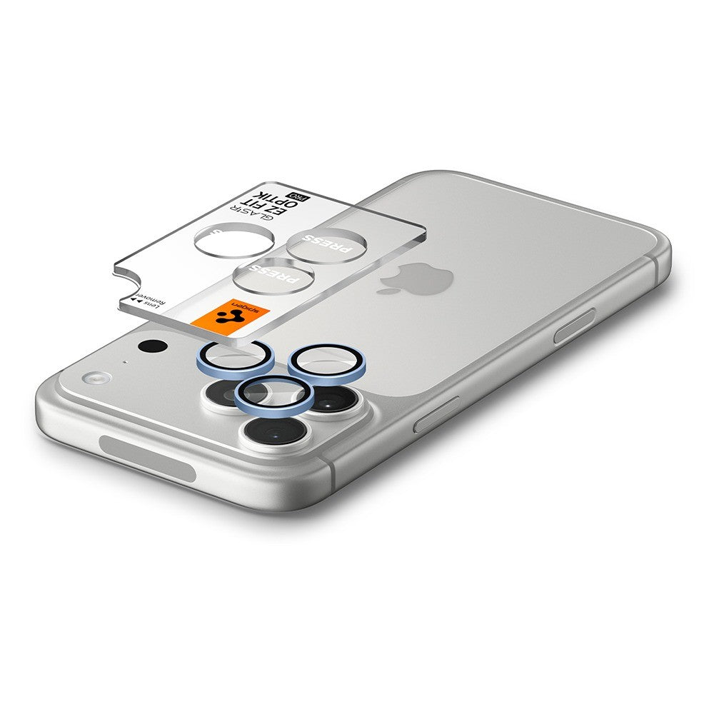 Spigen iPhone 18 Pro/18 Pro Max Kameran linssinsuojus Glas.tR EZ Fit Optik Pro 2-pack Vaaleansininen