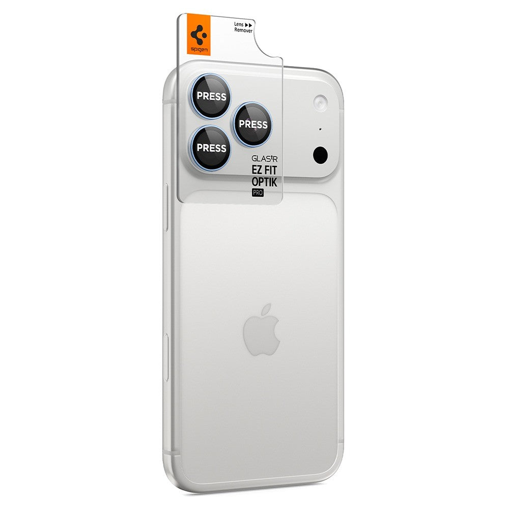 Spigen iPhone 18 Pro/18 Pro Max Kameran linssinsuojus Glas.tR EZ Fit Optik Pro 2-pack Vaaleansininen
