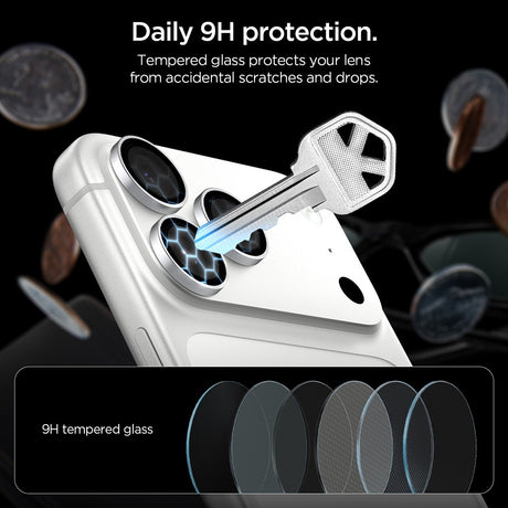 Spigen iPhone 18 Pro/18 Pro Max Kameran linssinsuojus Glas.tR EZ Fit Optik Pro 2-pack Hopea
