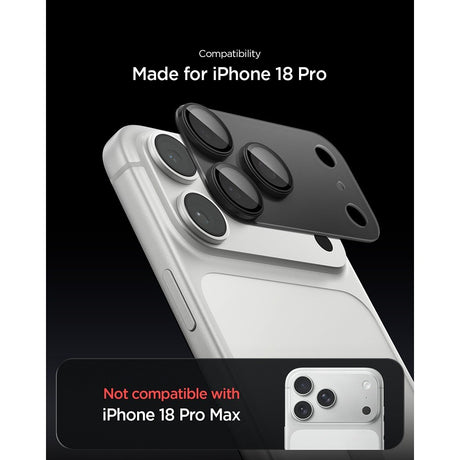 Spigen iPhone 18 Pro Kameran linssinsuojus Glas.tR EZ Fit Optik Pro XL tummanharmaa