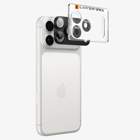 Spigen iPhone 18 Pro Kameran linssinsuojus Glas.tR EZ Fit Optik Pro XL tummanharmaa