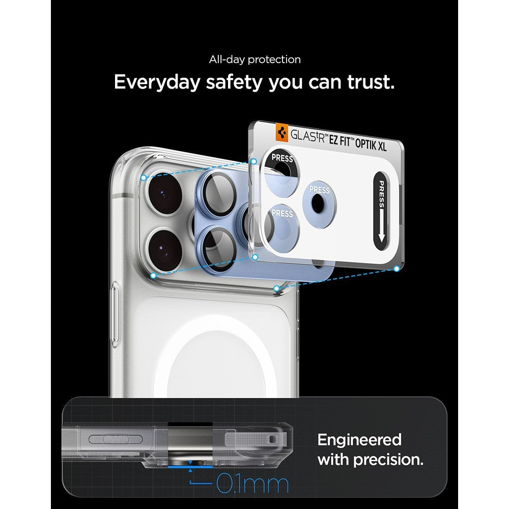 Spigen iPhone 18 Pro Kameran linssinsuojus Glas.tR EZ Fit Optik Pro XL vaaleansininen
