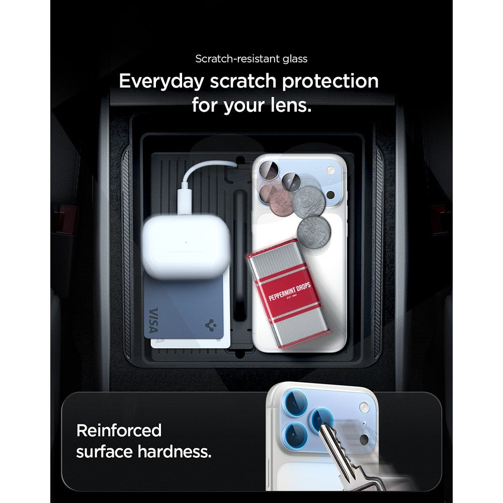 Spigen iPhone 18 Pro Kameran linssinsuojus Glas.tR EZ Fit Optik Pro XL vaaleansininen