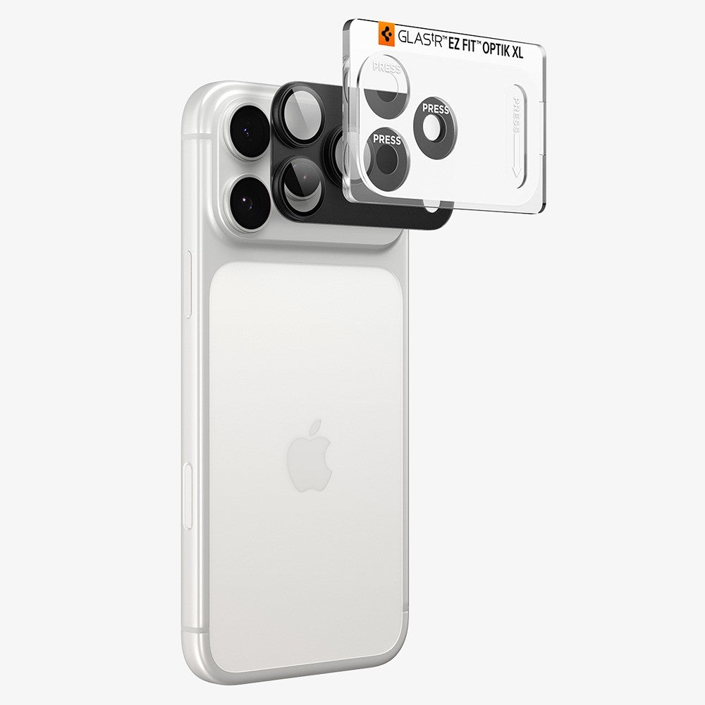 Spigen iPhone 18 Pro Max Kameran linssinsuojus Glas.tR EZ Fit Optik Pro XL Tummanharmaa