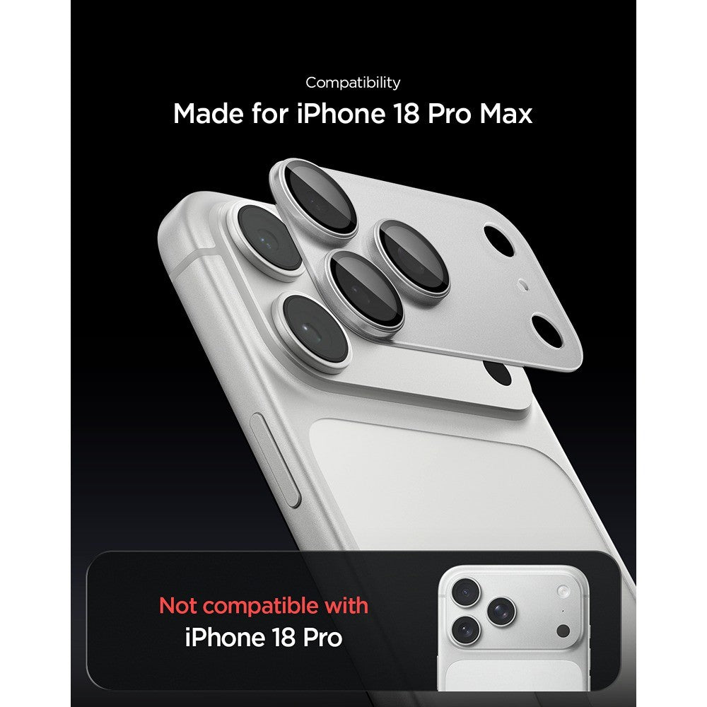 Spigen iPhone 18 Pro Max Kameran linssinsuojus Glas.tR EZ Fit Optik Pro XL Hopea