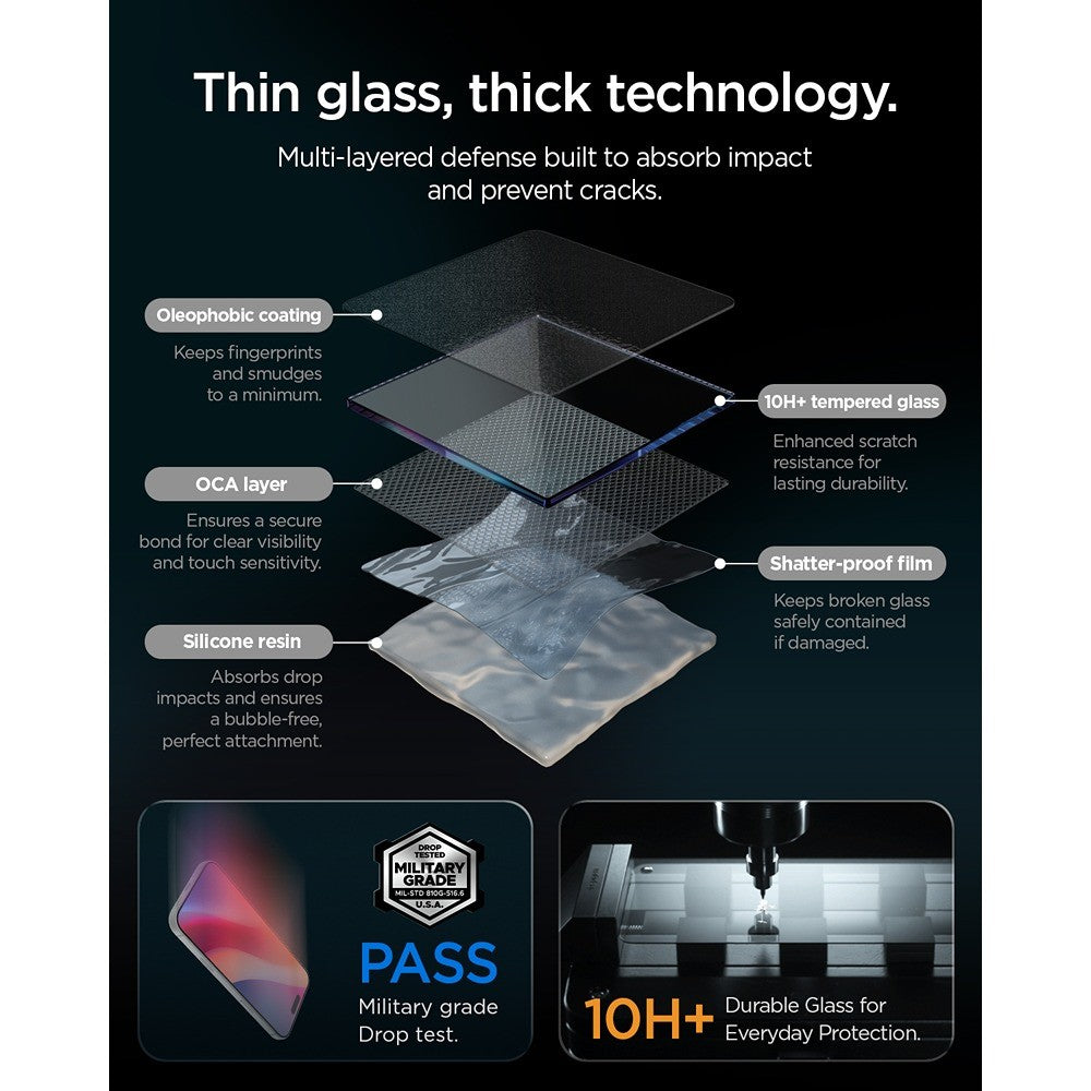 Spigen iPhone 18 Pro Näytönsuoja Glas.tR EZ Fit Pro Privacy