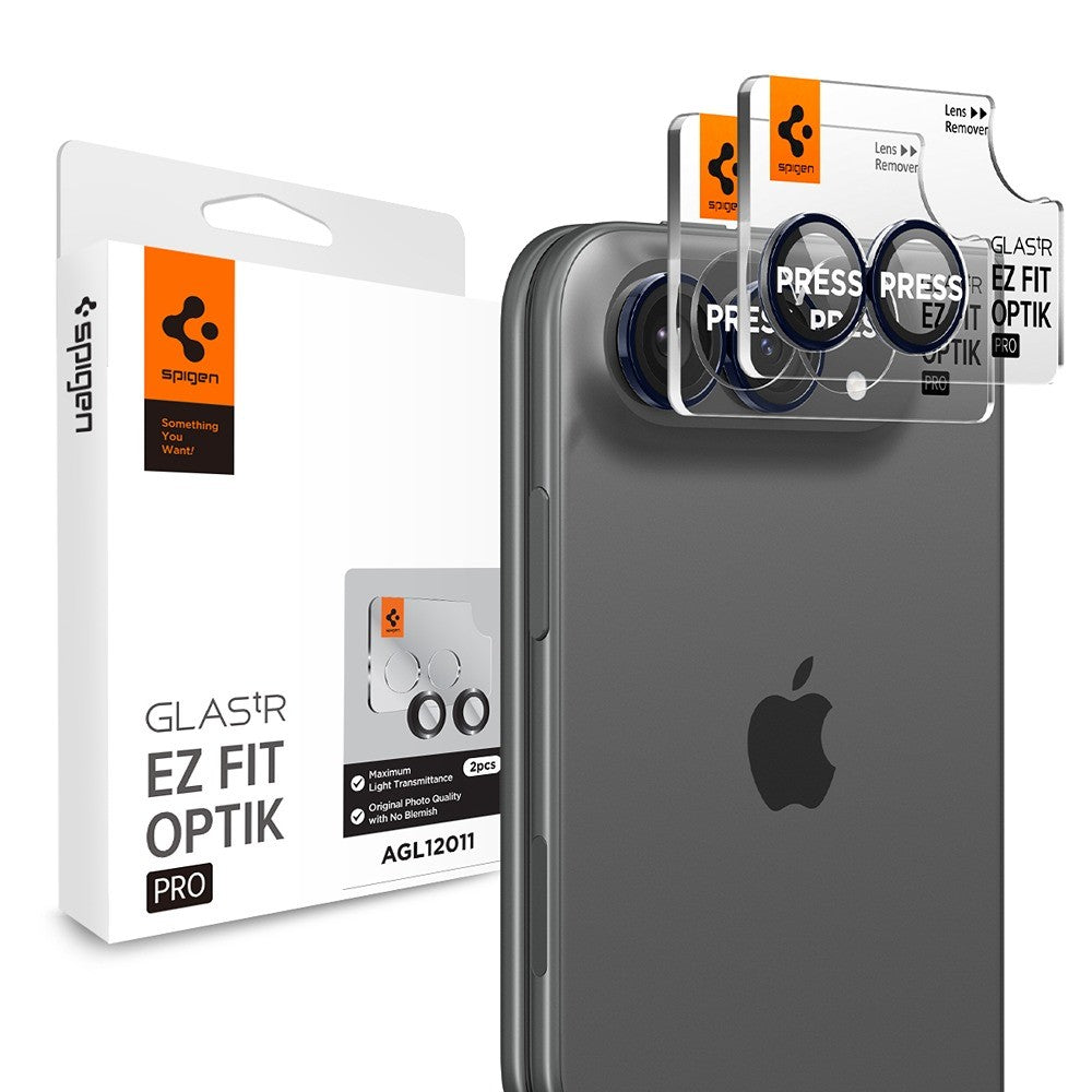 Spigen iPhone Duo Kameran linssinsuojus Glas.tR EZ Fit Optik Pro 2-pack Musta