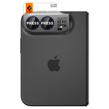 Spigen iPhone Duo Kameran linssinsuojus Glas.tR EZ Fit Optik Pro 2-pack Musta