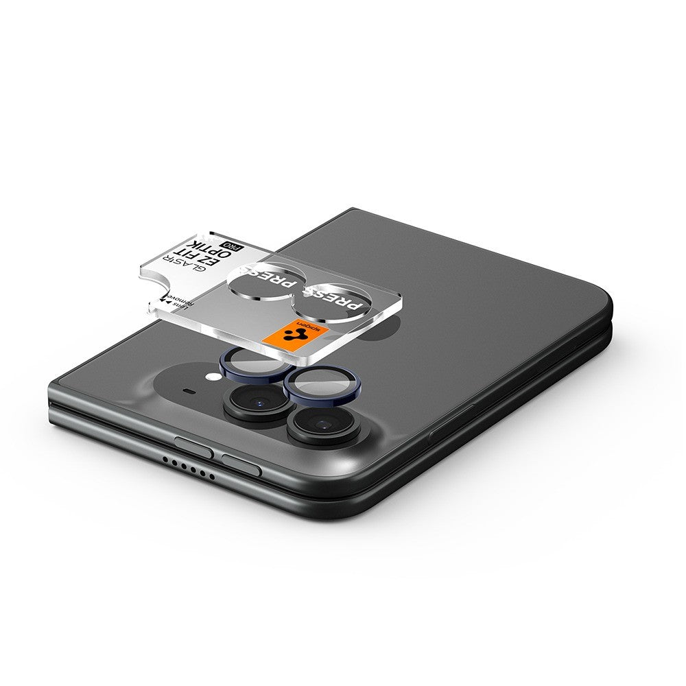 Spigen iPhone Duo Kameran linssinsuojus Glas.tR EZ Fit Optik Pro 2-pack Musta