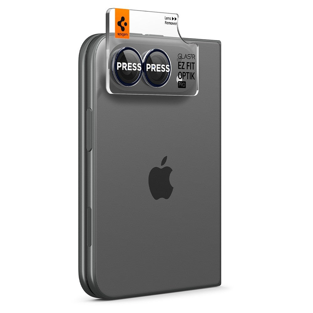 Spigen iPhone Duo Kameran linssinsuojus Glas.tR EZ Fit Optik Pro 2-pack Musta