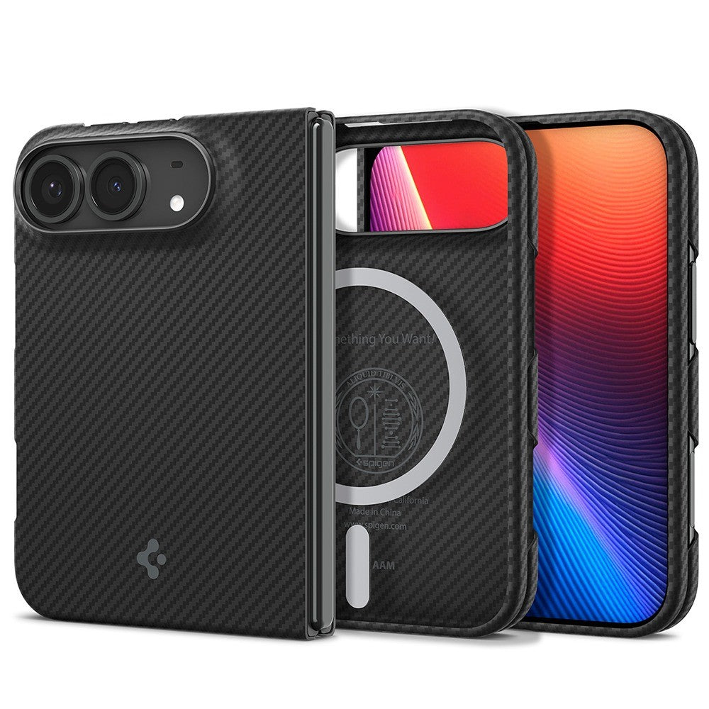 Spigen iPhone Duo Kuori Air Skin Aramid MagFit Musta