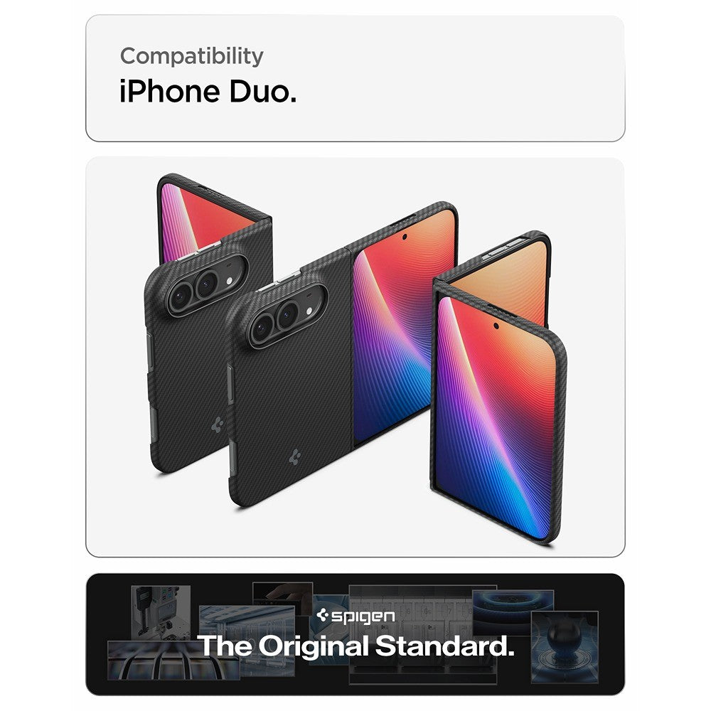 Spigen iPhone Duo Kuori Air Skin Aramid MagFit Musta