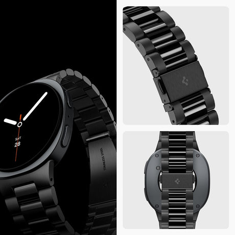 Spigen Samsung Galaxy Watch 8/9 40/44mm/Classic 46mm Ranneke Modern Fit 316L Musta