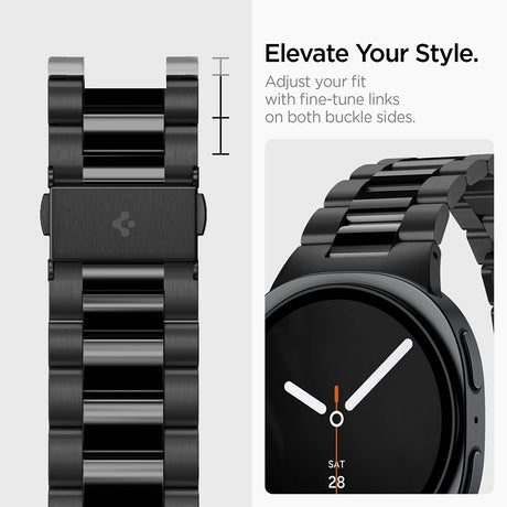 Spigen Samsung Galaxy Watch 8/9 40/44mm/Classic 46mm Ranneke Modern Fit 316L Musta