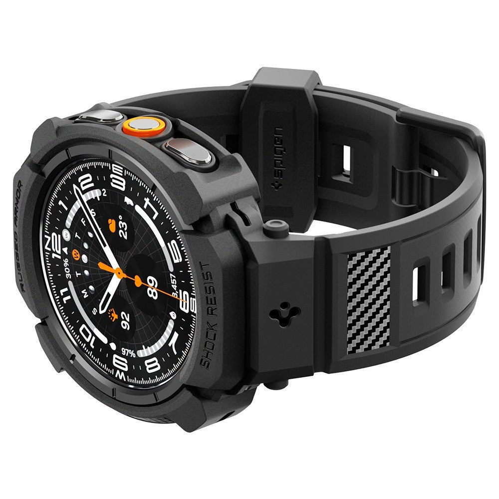 Spigen Samsung Galaxy Watch Ultra 2 47mm Armband och Skal Rugged Armor Pro Matte Black