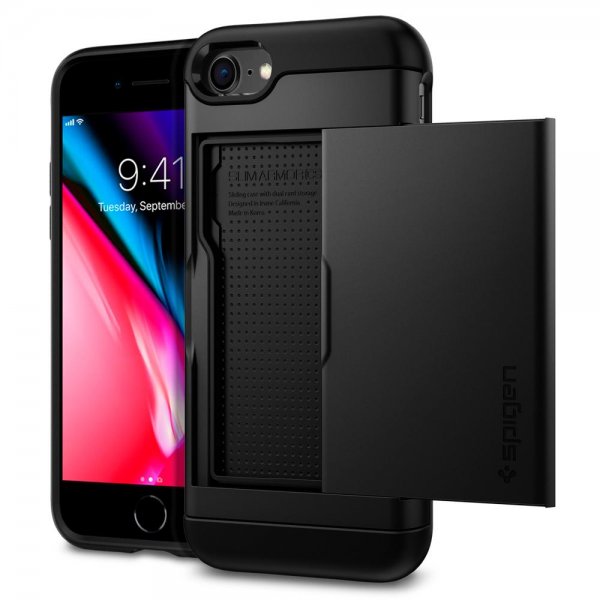 Spigen iPhone 7/8/SE kuori Slim Armor CS Musta