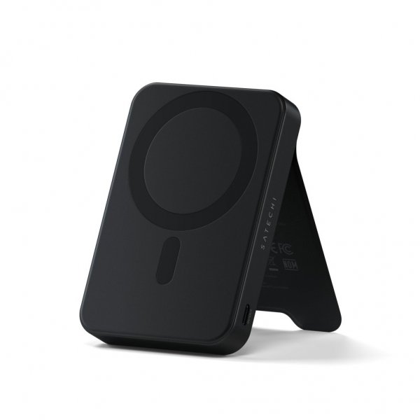 Satechi OntheGo Qi2 10K MagSafe-varavirtalähde jalustalla, musta
