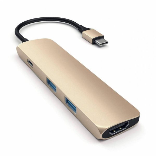 Satechi Slim USB-C MultiPort -adapteri 4K Kulta