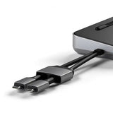 Satechi Dual Dock Stand -telakointiasema NVMe SSD -kotelolla