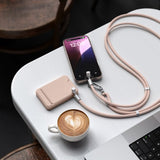 Satechi OntheGo Lanyard-kaapeli USB-C 1.5m Desert Rose