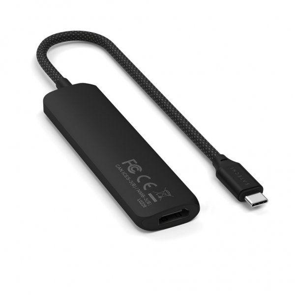 Satechi 4-i-1 USB-C Slim Multiport-adapter 4K Musta
