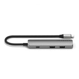 Satechi 4-in-1 USB-C Slim Multiport -adapteri 4K Space Gray