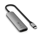 Satechi 4-in-1 USB-C Slim Multiport -adapteri 4K Space Gray