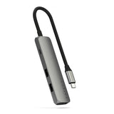 Satechi 4-in-1 USB-C Slim Multiport -adapteri 4K Space Gray