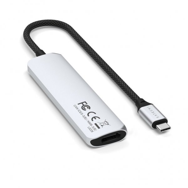 Satechi 4-in-1 USB-C Slim Multiport-adapteri 4K hopea