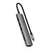 Satechi 7-in-1 USB-C Slim Multiport -sovitin Ethernetillä, tähtiharmaa