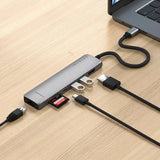 Satechi 7-in-1 USB-C Slim Multiport -sovitin Ethernetillä, tähtiharmaa