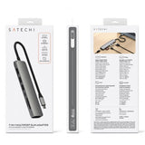 Satechi 7-in-1 USB-C Slim Multiport -sovitin Ethernetillä, tähtiharmaa
