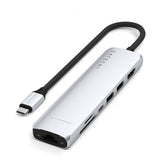 Satechi 7-in-1 USB-C Slim Multiport -adapteri Ethernetillä, hopea