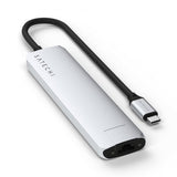Satechi 7-in-1 USB-C Slim Multiport -adapteri Ethernetillä, hopea