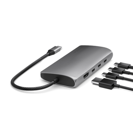 Satechi USB-C Multiport-sovitin 8K Ethernet V3 Space Gray -värissä