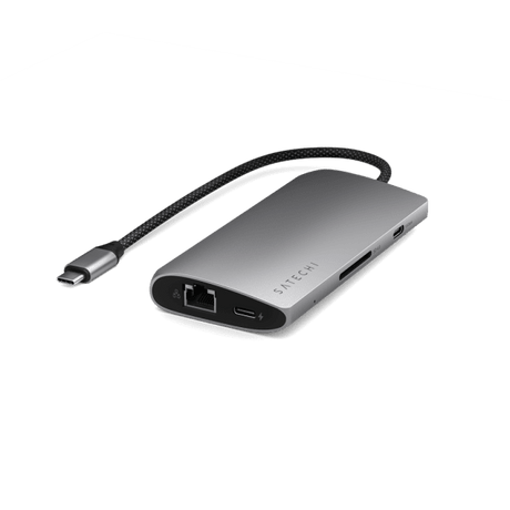 Satechi USB-C Multiport-sovitin 8K Ethernet V3 Space Gray -värissä