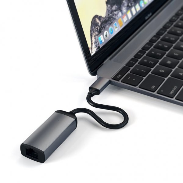 Satechi Type-C Gigabit Ethernet -sovitin, tähtiharmaa