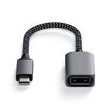 Satechi USB-C–USB-A 3.0 -adapterikaapeli harmaa
